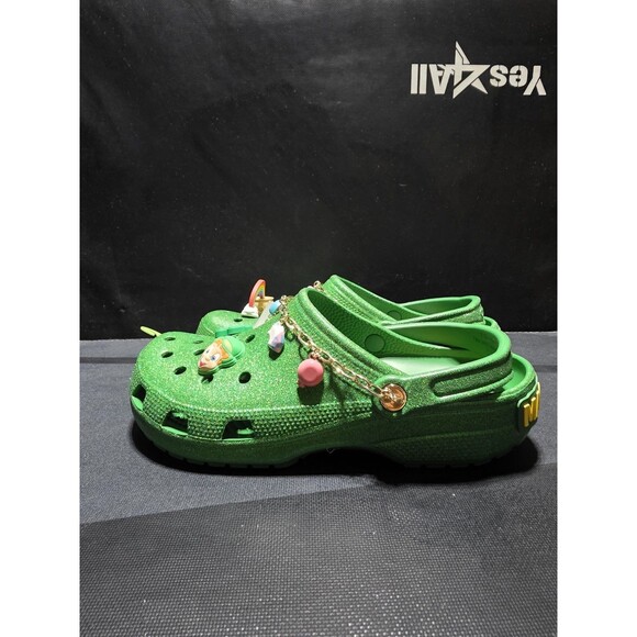 🍀 New CROCS Lucky Charms Clasic Clog Cereal Kelly Green Size Men’s 12 Jibbitz - Picture 14 of 15